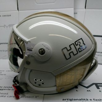 HMR H3 white/gold mesh+ štít VTS1 17/18