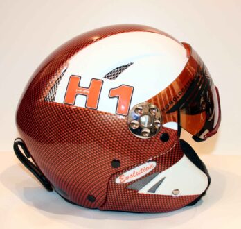 přilba HMR H1 Evo real orange/white +štít